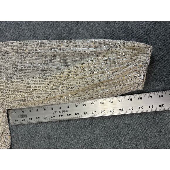 NWT Baltic Born Brussels Sequin Jumpsuit Ivory White Sparkly Holiday Sz L - Picture 6 of 10